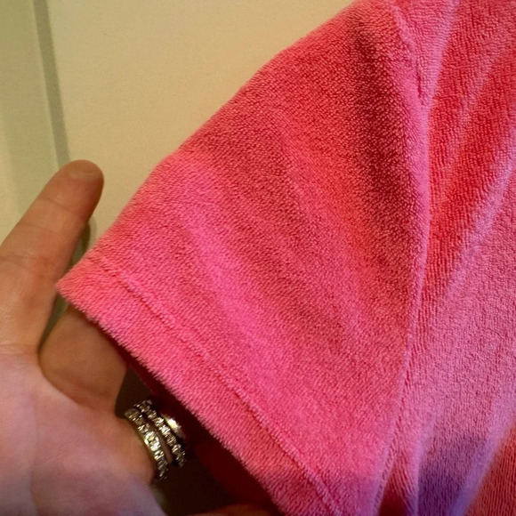 Wonder Nation Pink Hooded Swim Coverup Zipper Short Sleeve Girls Sz LG(10-12) - Picture 6 of 8